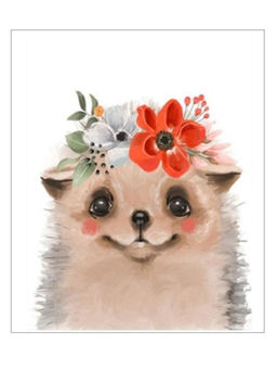 Алмазная мозаика без подрамника "Ёжик с цветком", 15х20 см