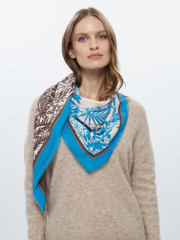 Платок жен. шелк+шерсть+мод 120х120 E16-8226-12 - Eleganzza фото 4