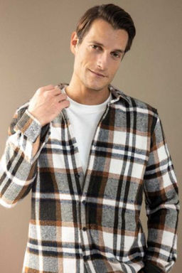 Regular Fit Kareli Oduncu Flanel Uzun Kollu Gomlek