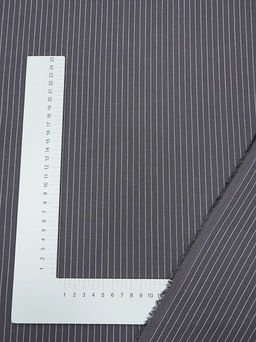 Пестрядь Средняя полоска на темно-сером с фиолетовым оттенком, ш.1.40м, хл-95%, п/э-5%, 165гр/м.кв - Купава фото 4