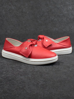 07-PDD69-5 RED Слипоны женские (натуральная кожа)