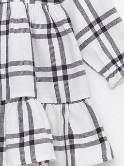 Ekose Desenli Bebe Yaka K?z Bebek Elbise - Waikiki фото 3