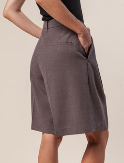 VILATTE / Шорты-бермуды из эластичной поливискозы в мелкую лапку  фото 3