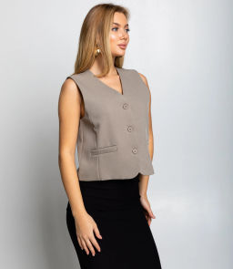 Жилет #КТ6001 (6), бежево-серый - Dommod фото 2