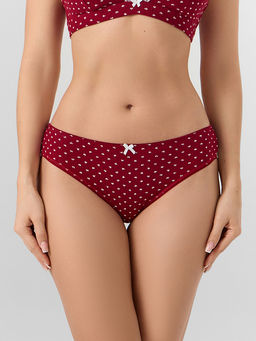 Цена за 2 штуки! Трусы слипы женские красные с принтом в сердечко - Mark formelle фото 2