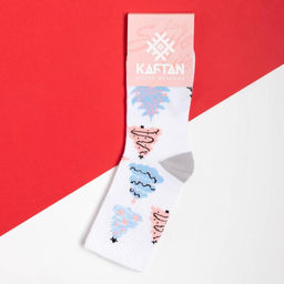 Цена за 2 шт. Носки новогодние женские KAFTAN Елочки размер 36-39 (23-25 см) фото 3
