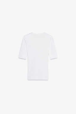 WASHED COTTON T-SHIRT - Zara фото 7