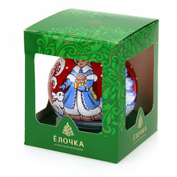 Елочная игрушка шар стеклянная Любава д8,5см, ручная художественная роспись, подарочная упаковка (Россия) - Домашняя мода фото 3