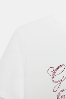 RHINESTONE SLOGAN T-SHIRT - Zara фото 6