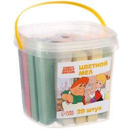 Мелки цветные, 10 цветов, 29 штук «Малыш и Карлсон»