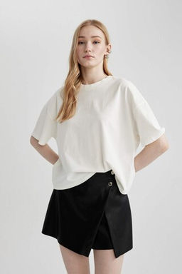 Coool Loose Fit Basic Duz K?sa Kollu Tisort - Defacto фото 2