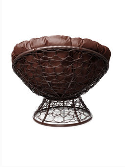 Кресло садовое «Папасан», 98×90×95 см, с искусственным ротангом, коричневое, с коричневой подушкой