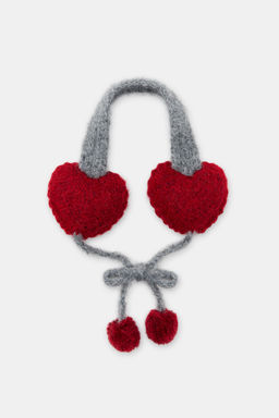 KNITTED HEART POMPOM EARMUFFS - Zara фото 4