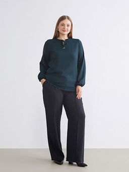 Beli Lastikli Modal Kar???ml? Kad?n Pantolon