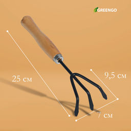 Цена за 4 шт. Рыхлитель, длина 25 см, деревянная ручка, Greengo