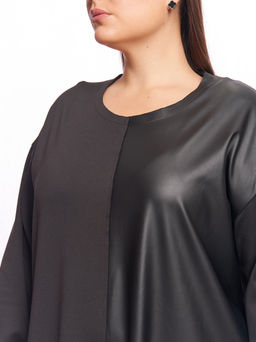 Платье с кожаной вставкой PP56606BLK01