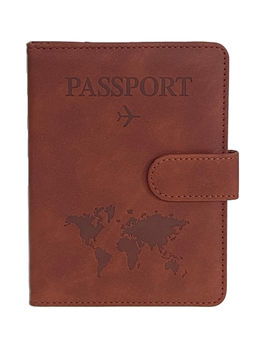Обложка для паспорта из искусственной кожи, цвет кофе