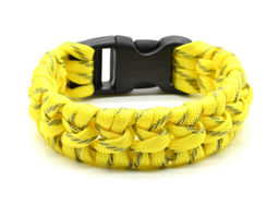Широкий браслет из паракорда 17-18см, цв.желтый.