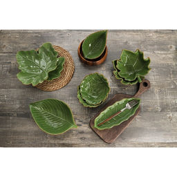 Салатник Доляна «Лист», 170 мл, 18×10.5 см, зелёный