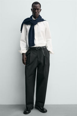 PANTAL?N WIDE FIT PLIEGUES / Negro - Zara фото 6