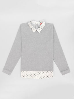 CRB wear / CWJG 63207-11 Джемпер для девочки,светло-серый меланж/Ex.Cherubino