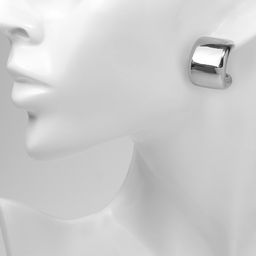 Серьги пластик Круг муза, цвет серебро - Qf фото 5