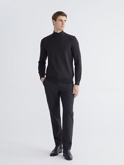 Yar?m Bal?k?? Yaka Erkek Triko Kazak