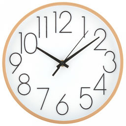 Часы настенные Веста д25см, h4см, мягкий ход, циферблат белый; цифры арабские, черный; корпус пластик, бежевый под дерево; в коробке (Китай)