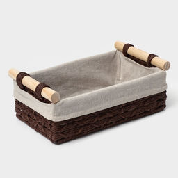 Корзины для хранения LaDо́m, 2 шт., ручное плетение, с ручками, коричневые