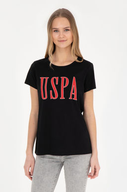 Женская черная футболка с круглым вырезом - U.s. polo assn фото 8