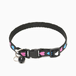 Ошейник двухслойный с фастексом Сердечки 30 х 1 см, чёрный - Пижон фото 2