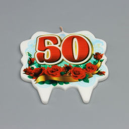 Свеча для торта цифра облако Юбилейная красная 50, 8 см - Страна карнавалия фото 3