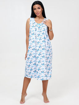 451 ЖЕНСКАЯ СОРОЧКА (Голубой цветок на белом) - А-дина фото 2