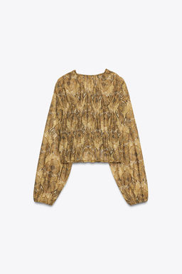 PRINTED TOP WITH TIES - Zara фото 8