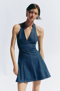 Vestido denim con escote halter - H&m фото 5