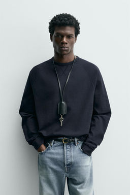 CAMISETA HEAVYWEIGHT CREWNECK / Azul profundo - Zara фото 2