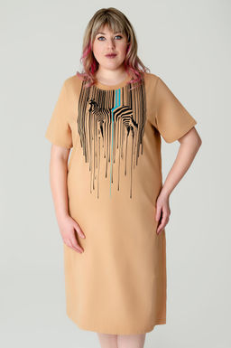 Арт. 4155 Туника женская 52-60 (5 шт) Цвет:бежевый - Калинка фото 6