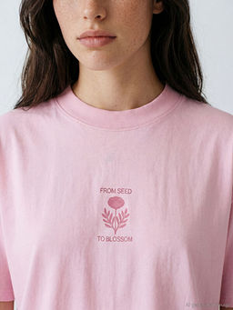 Bisiklet Yaka Bask?l? Kad?n Ti??rt