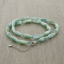 Бусы из ангелита в форме капли 6х17мм, длина 46см