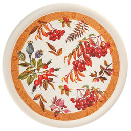 Миска пластмассовая Asti 2,1л, д22,5см, h9см, оранжевый, с крышкой, с декором (Россия) - Домашняя Мода фото 2