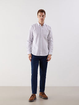 Regular Fit Uzun Kollu ?izgili Erkek G?mlek