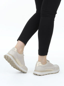 03-A1017-5A BEIGE Кроссовки женские (натуральная кожа)