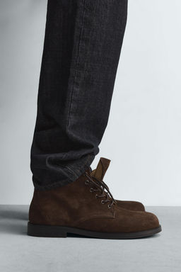 LEATHER LACE-UP BOOTS LIMITED EDITION - Zara фото 3