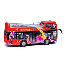 Машина "Автобус туристический" (свет, звук) цвет красный,в коробке