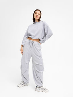 Брюки женские вельветовые в светло-сером цвете