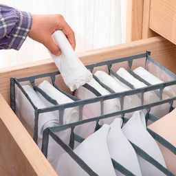 Прозрачный органайзер для хранения одежды 7 ячеек 32*12*12 см, серый (1940) - Мой органайзер фото 6