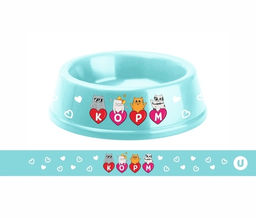 Цена за 3 шт. Миска пластиковая "МОЙ БРО - Корм!, цвет мятный 21*6,5см (логотип на миске) 700мл