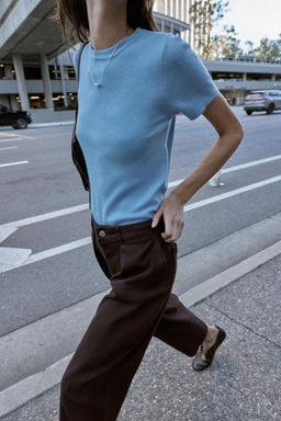 SOFT-TOUCH KNIT SHORT SLEEVE JUMPER - Zara фото 13