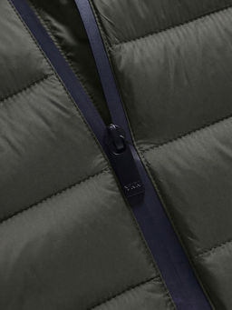 Куртка мужская гибридная стёганая с капюшоном с графеновой подкладкой цвета хаки 9621_1Kh