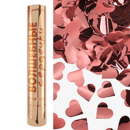 Хлопушка пневматическая «Волшебные сердечки», фольга, розовое золото, 30 см